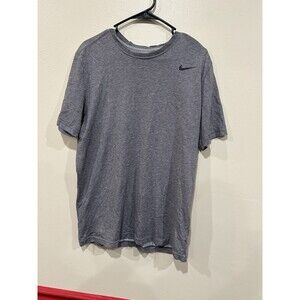 Nike Gym Shirt Dri Fit Gray Short Sleeve Performance Athletic Tee Mens Sz Large
